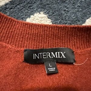 Burnt Orange Intermix Cashmere Cardigan - Size Large